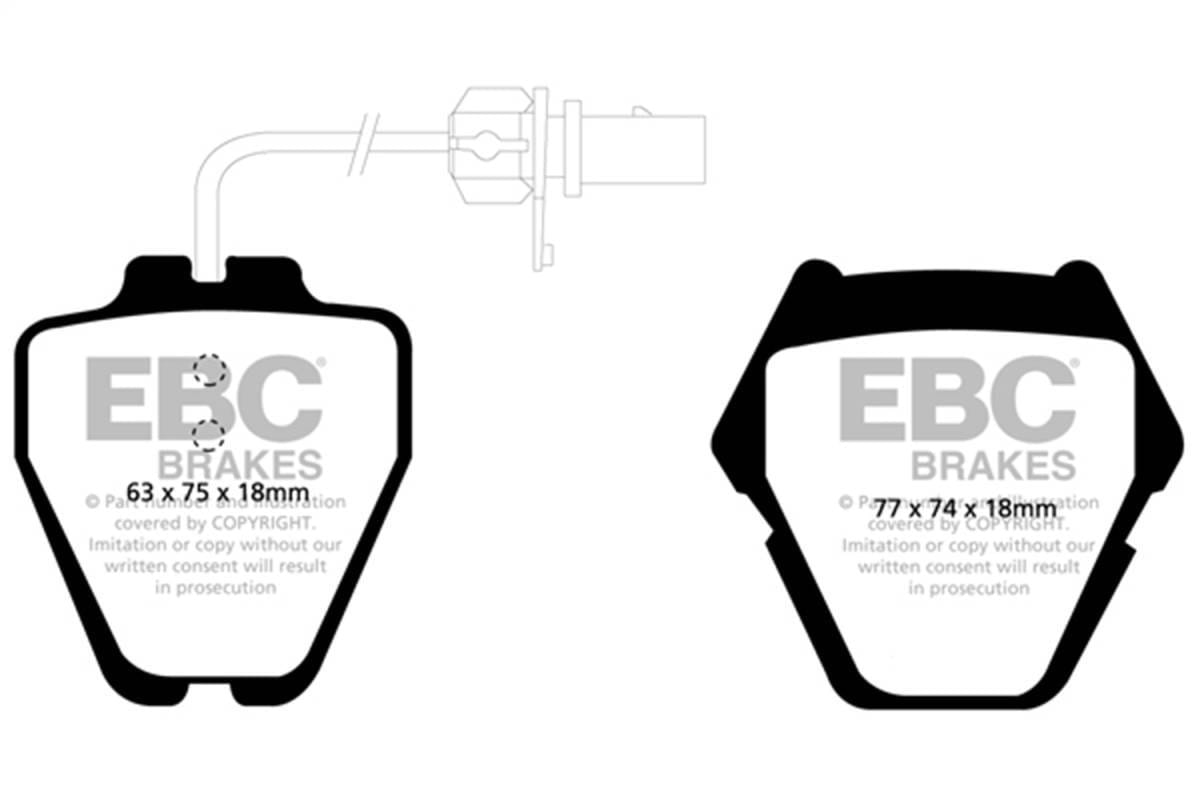 EBC Brakes UD839 EBC 99-01 Audi A6 Quattro 2.7 Twin Turbo Sedan (8 Pad Set) Ultimax2 Front Brake Pads - Fits 2001-2005 Audi Allroad Quattro