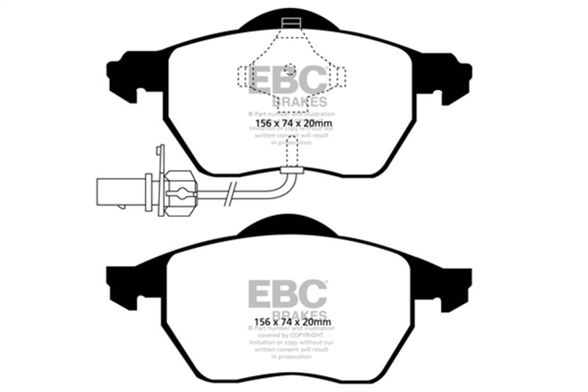 EBC Brakes UD840 EBC 03-04 Audi A4 1.8 Turbo Ultimax2 Front Brake Pads - Fits 2002-2006 Volkswagen, Audi models
