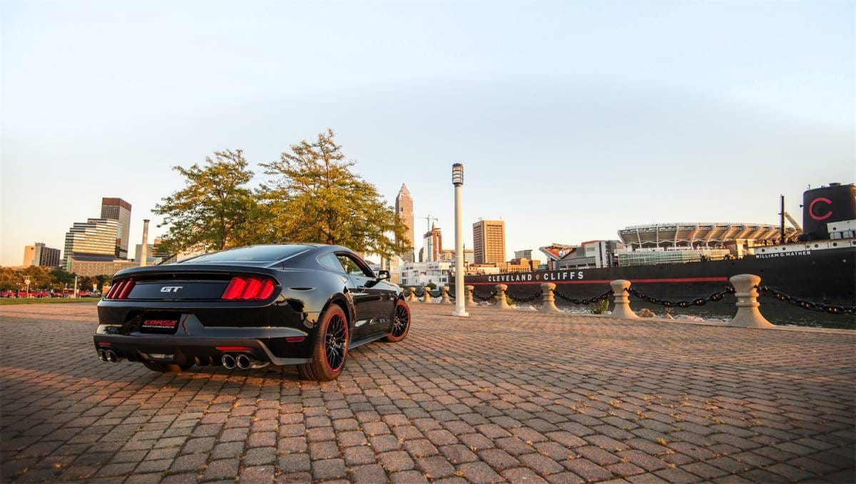 CORSA Performance 14334 Corsa 2015-2017 Ford Mustang GT 5.0 3in Axle Back Exhaust Polish Quad Tips (Sport) thumbnail 5