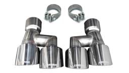 CORSA Performance 21038 Corsa 18-23 4.0in Twin Tip Polished Pro-Series Tip Kit Fits No-Valve Mustang Exhaust Clamps Inc