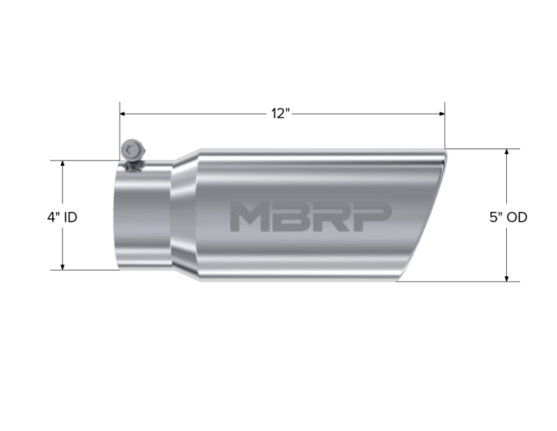 MBRP Exhaust pT5051 MBRP Universal Tip 5 O.D. Angled Rolled End 4 inlet 12 length thumbnail 5