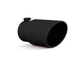 MBRP Exhaust pT5075BLK MBRP Universal Tip 6in O.D. Angled Rolled End 5 inlet 12 length - Black Finish