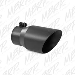 MBRP Exhaust pT5122BLK MBRP Tip 3in Round x 4in Inlet OD Dual Walled Angled Black Tip - Fits all 3in Exhausts