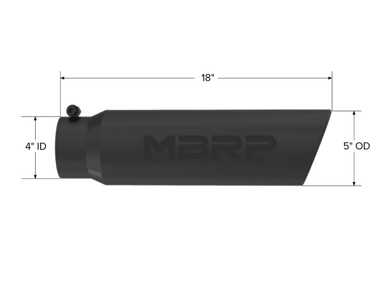 MBRP Exhaust pT5124BLK MBRP Universal 5in OD Angled Rolled End 4in Inlet 18in Length Black Finish Exhaust Tip thumbnail 5