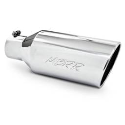 MBRP Exhaust pT5126 MBRP Universal Tip 7inch O.D. Rolled End 4inch inlet 18inch length - T304 (SINGLE TIP)