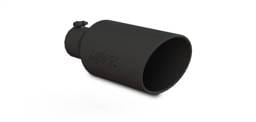 MBRP Exhaust pT5126BLK MBRP Universal Exhaust Tip 7in O.D. Rolled End 4in Inlet 18in Length - Black