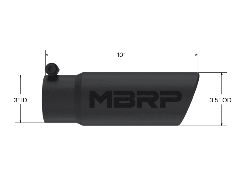 MBRP Exhaust pT5115BLK MBRP Universal Tip 3-1/2in O.D. Angled Rolled End - 3in ID Inlet 10in Length - Black thumbnail 5