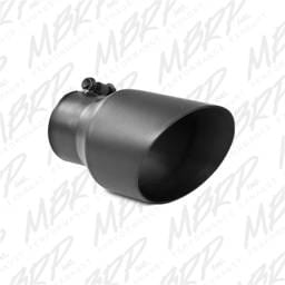 MBRP Exhaust pT5151BLK MBRP Universal Tip 4.5in OD 3in Inlet 8in Length Dual Walled Angled Exhaust Tip - Black