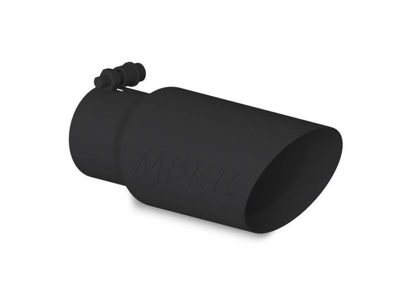 MBRP Exhaust pT5156BLK MBRP Universal Tip 4in OD 3in Inlet 10in Length Dual Wall Angled End Black