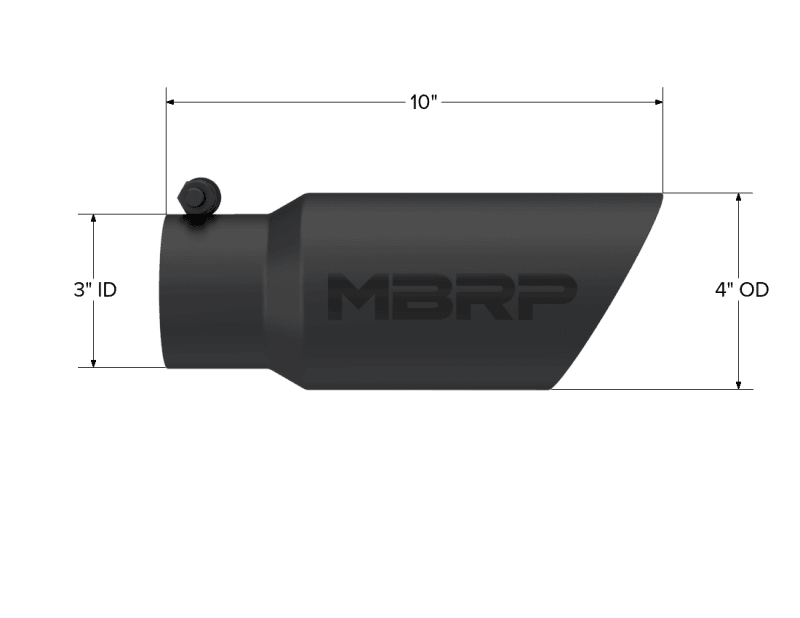 MBRP Exhaust pT5156BLK MBRP Universal Tip 4in OD 3in Inlet 10in Length Dual Wall Angled End Black thumbnail 5