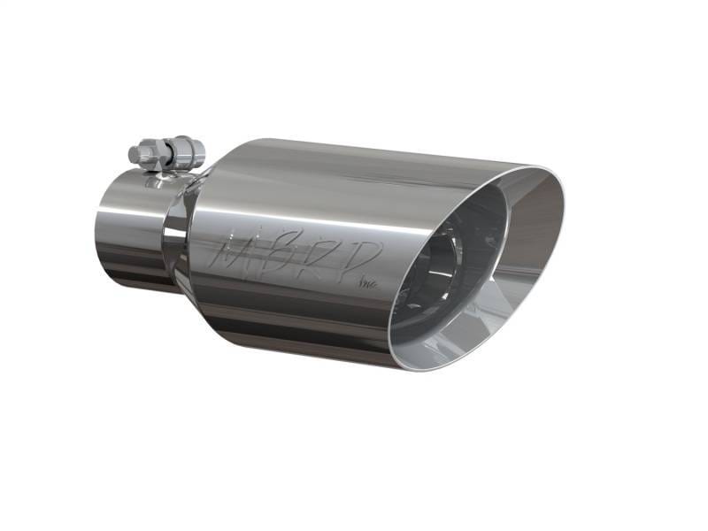 MBRP Exhaust pT5161 MBRP Universal Tip 4.5 O.D. Dual Walled Angled Rolled End 2.5 Inlet 12in Length - T304