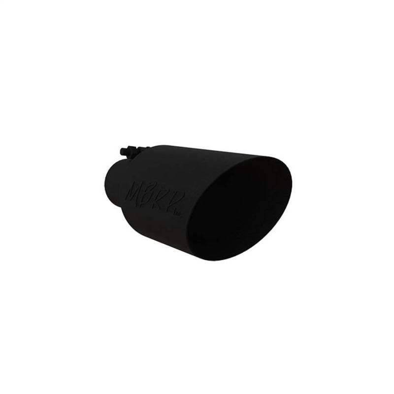 MBRP Exhaust pT5161BLK MBRP Universal Dual Wall Angle Rolled End Tip 4-1/2in OD / 2-1/2in Inlet / 11in Length - Black