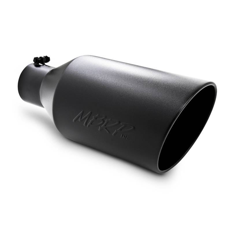 MBRP Exhaust pT5128BLK MBRP Universal Tip 8in O.D. Rolled End 4in inlet 18in length Black