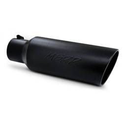 MBRP Exhaust pT5130BLK MBRP Universal Tip 6in OD Rolled End 4in Inlet 18in L Black Coated Exhaust Tip