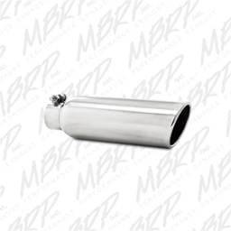 MBRP Exhaust pT5147 MBRP Universal Tip 3.5in OD 2.25in Inlet 12in L Angled Cut Rolled End Clampless No-Weld T304