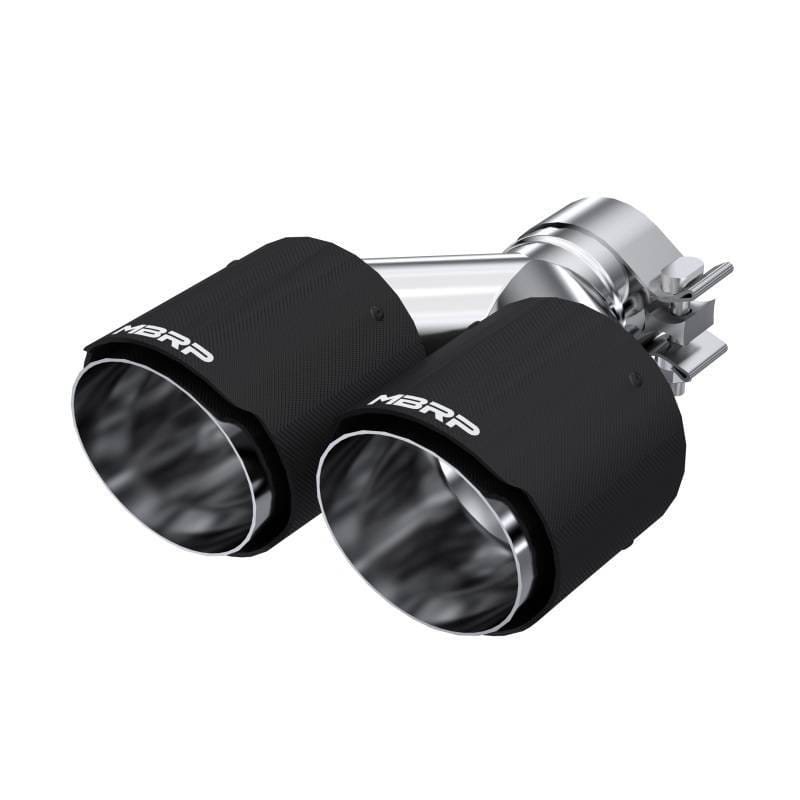 MBRP Exhaust pT5177CF MBRP Universal Carbon Fiber Dual Tip 4in OD/2.5in Inlet
