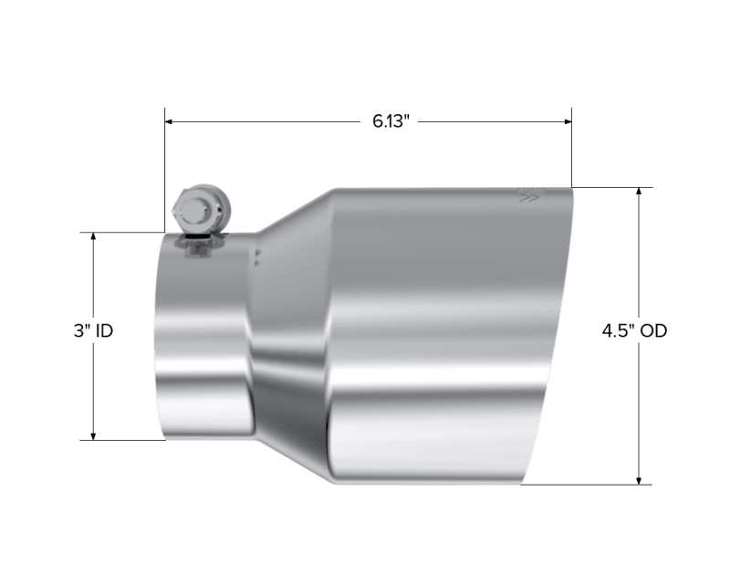 MBRP Exhaust pT5180 MBRP Universal Stainless Steel Dual Wall Tip 4.5in OD/3in Inlet/6.13in L thumbnail 3