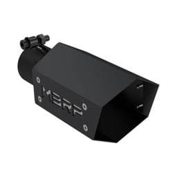 MBRP Exhaust pT5173BLK MBRP Universal 4in Hex Tip 2.5in Inlet 10in Length w/ Logo - Black Coated