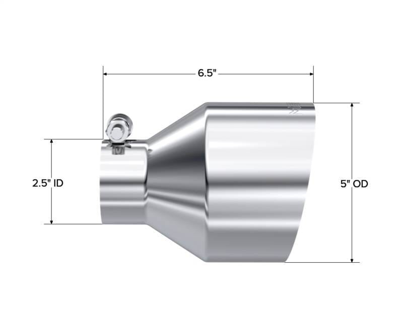 MBRP Exhaust pT5190 MBRP Universal T304 Stainless Steel Tip 2.5in ID / 5in OD Out / 6.5in Length Angle Cut Single Wall thumbnail 7