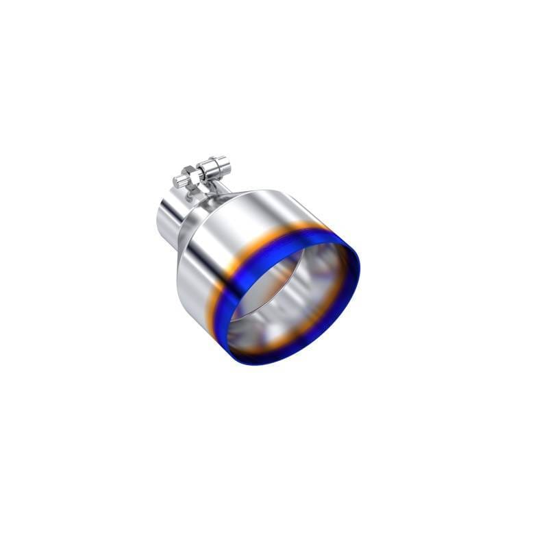 MBRP Exhaust pT5190BE MBRP Univ. T304 Stainless Steel Burnt End Tip 2.5in ID / 5in OD / 6.5in Length Angle Cut Single Wall
