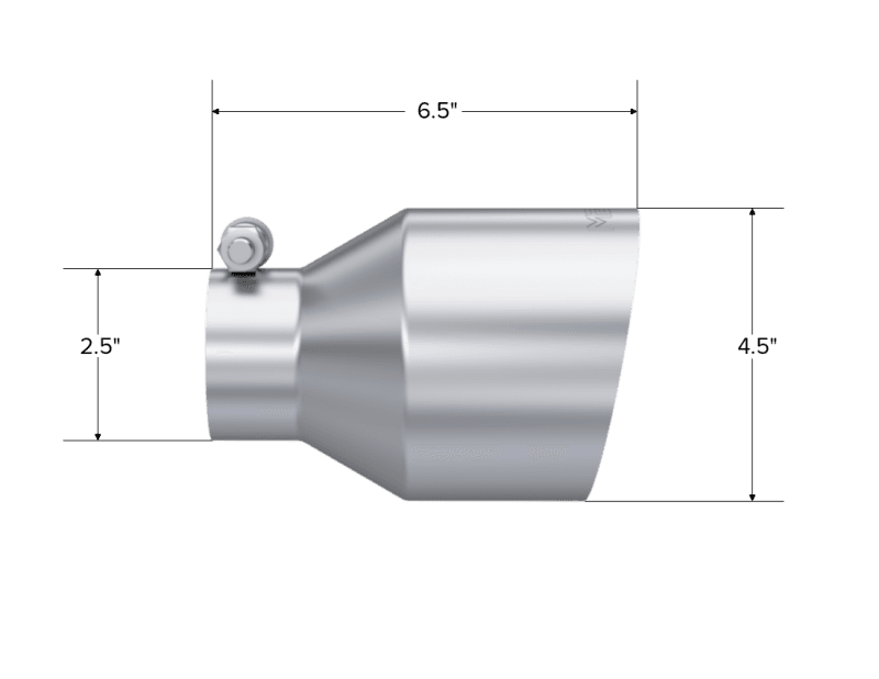 MBRP Exhaust pT5191 MBRP Universal Stainless Steel Tip 2.5in ID / 4.5in OD Out / 6.5in Length Angle Cut Single Wall thumbnail 3