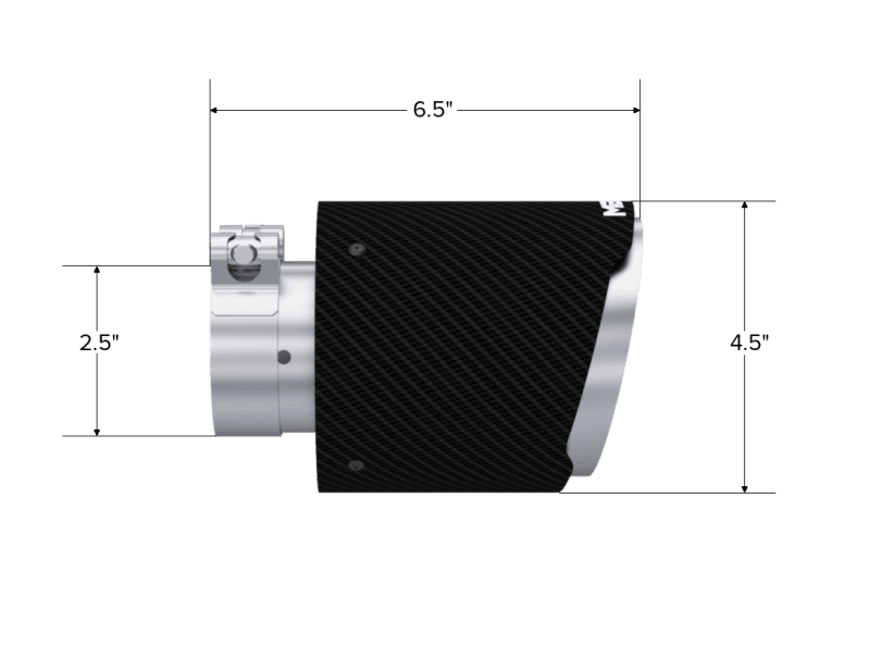 MBRP Exhaust pT5191CF MBRP Universal Carbon Fiber Tip 2.5in ID / 4.5in OD Out / 6.5in Length Angle Cut Dual Wall thumbnail 3