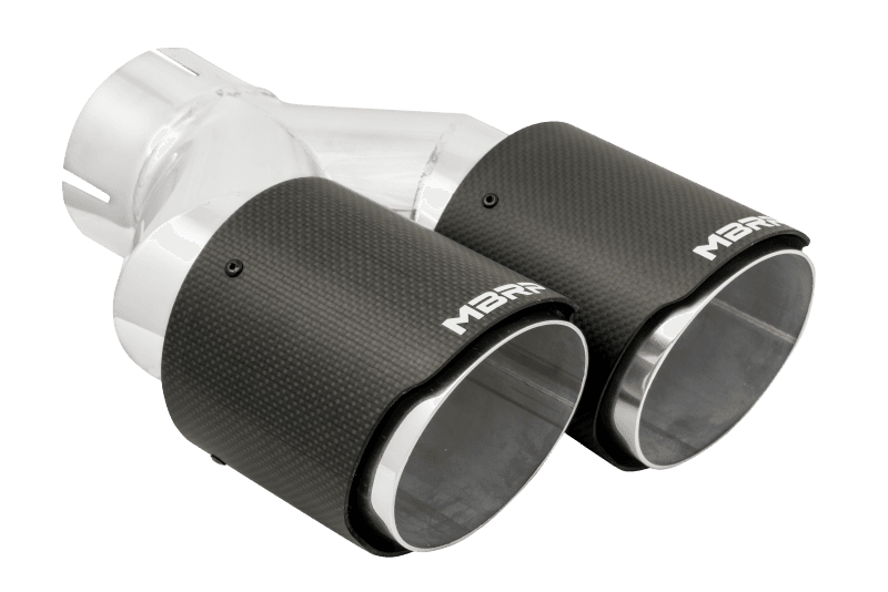 MBRP Exhaust pT5183CF MBRP 3in ID / Dual 4in OD Out Staggered L 9.37in / R 9.87in Dual Wall Carbon Fiber Univ Exhaust Tip thumbnail 5