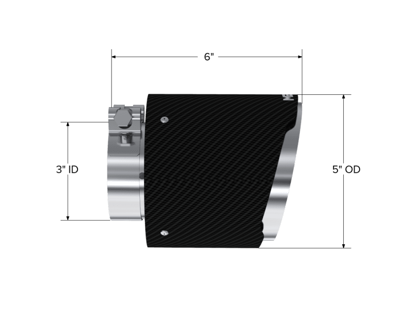 MBRP Exhaust pT5184CF MBRP Universal Carbon Fiber Tip, 3in. ID./5in. OD./ 6.13in L. Angle Cut Dual Wall thumbnail 5