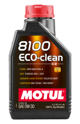 Motul 102888 Motul 1L Synthetic Engine Oil 8100 Eco-Clean 0W30 12X1L - C2/API SM/ST.JLR 03.5007 - 1L