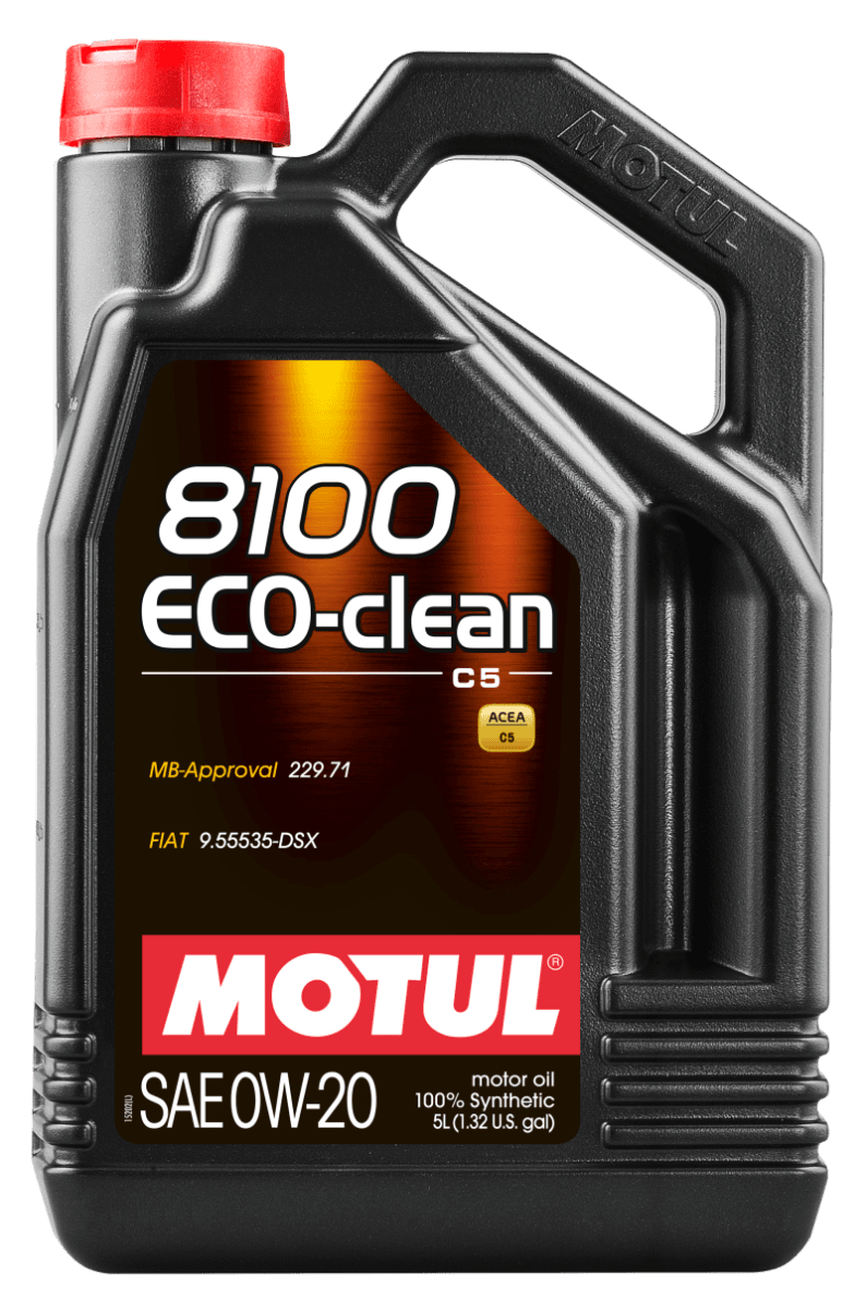 Motul 108862 Motul 5L Synthetic Engine Oil 8100 0W20 Eco-Clean