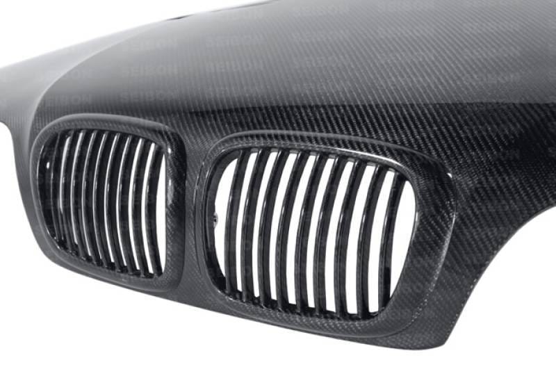 Seibon Carbon HD9703BMWE39-GTR Seibon 97-03 BMW 5 Series 4Dr (E39) GTR-Style Carbon Fiber Hood thumbnail 9