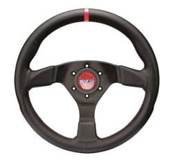 SPARCO 015R383PLUNRS Sparco Steering Wheel R383 Champion Black Leather / Red Stitching