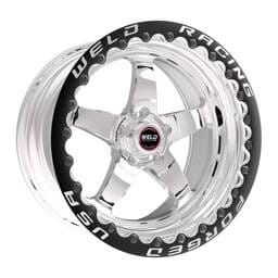 Weld 71HP7100N47F Weld S71 17x10 / 5x120mm BP / 4.7in. BS Polished Wheel (High Pad) - Black Single Beadlock MT