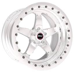 Weld 71LP7110B65G Weld S71 17x11 / 5x4.75 BP / 6.4in. BS Polished Wheel (Low Pad) - Polished Single Beadlock MT