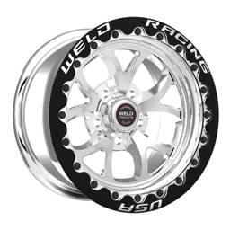 Weld 76HP7100W67F Weld S76 17x10 / 5x115 BP / 6.7 BS Polished Wheel (High Pad) - Black Single Beadlock