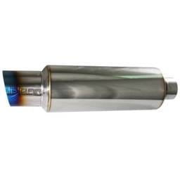 Injen SES300TT Injen 3.00 Universal Muffler w/Titanium burnt rolled Tip and stainless steel resonated inner wall