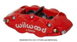 Wilwood 120-11779-RD Wilwood Caliper-Narrow Superlite 6R-LH - Red 1.62/1.12/1.12in Pistons 1.25in Disc