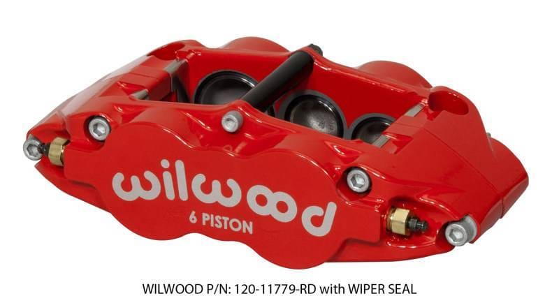 Wilwood 120-11779-RD Wilwood Caliper-Narrow Superlite 6R-LH - Red 1.62/1.12/1.12in Pistons 1.25in Disc