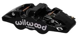 Wilwood 120-13281-BK Wilwood Caliper-Aero4-R/H - Black 1.62/1.38in Pistons 1.25in Disc