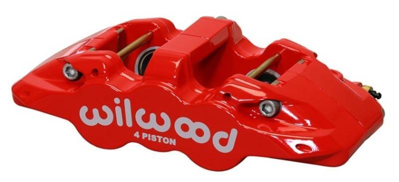 Wilwood 120-13281-RD Wilwood Caliper-Aero4-R/H - Red 1.62/1.38in Pistons 1.25in Disc