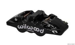 Wilwood 120-13282-BK Wilwood Caliper-Aero4-L/H - Black 1.62/1.38in Pistons 1.25in Disc