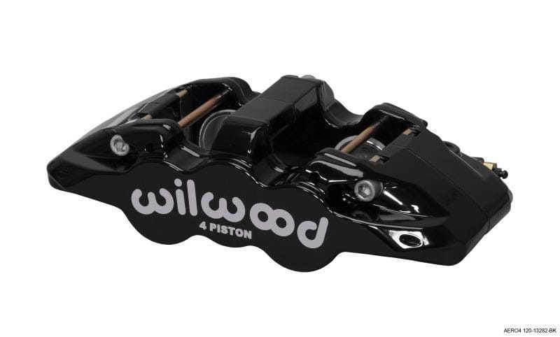 Wilwood 120-13282-BK Wilwood Caliper-Aero4-L/H - Black 1.62/1.38in Pistons 1.25in Disc