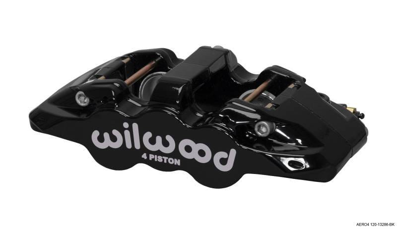 Wilwood 120-13286-BK Wilwood Caliper-Aero4-L/H - Black 1.88/1.62in Pistons 1.25in Disc