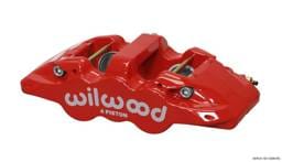 Wilwood 120-13286-RD Wilwood Caliper-Aero4-L/H - Red 1.88/1.62in Pistons 1.25in Disc