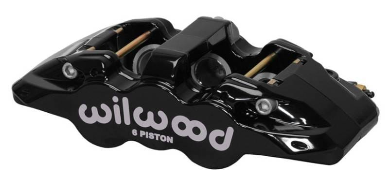 Wilwood 120-13289-BK Wilwood Caliper-Aero6-R/H - Black 1.62/1.12/1.12in Pistons 1.25in Disc