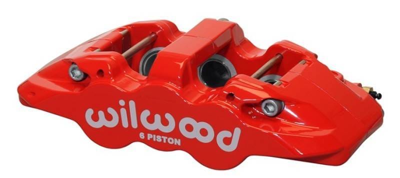 Wilwood 120-13289-RD Wilwood Caliper-Aero6-R/H - Red 1.62/1.12/1.12in Pistons 1.25in Disc