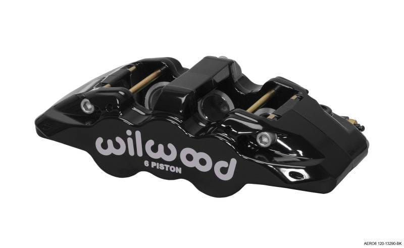 Wilwood 120-13290-BK Wilwood Caliper-Aero6-L/H - Black 1.62/1.12/1.12in Pistons 1.25in Disc