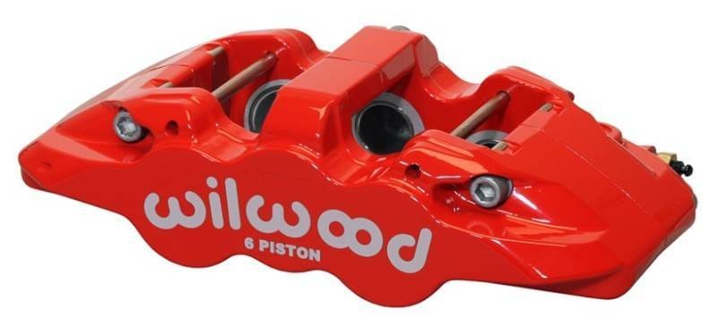 Wilwood 120-13293-RD Wilwood Caliper-Aero6-R/H - Red 1.75/1.38/1.38in Pistons 1.25in Disc