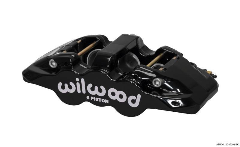 Wilwood 120-13294-BK Wilwood Caliper-Aero6-L/H - Black 1.75/1.38/1.38in Pistons 1.25in Disc