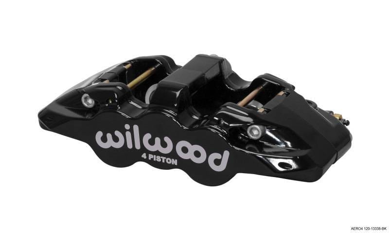 Wilwood 120-13338-BK Wilwood Caliper-Aero4 - Black 1.12/1.12in Pistons 1.10in Disc